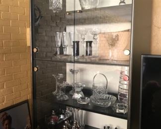 Vintage mica & glass wall unit 