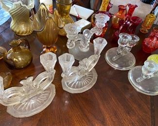 Gorgeous crystal candle sticks$25-$50 a pair