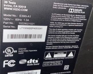 Visio E390i 39” tv $85