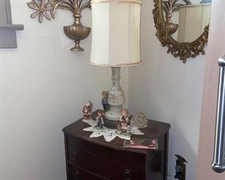Sewing chest (full) $75
Mirror and plastic flower wall hanger $20ea