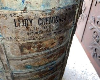 Old Leidy  chemicals acid canister 