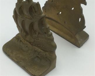 cast iron sailboat bookends