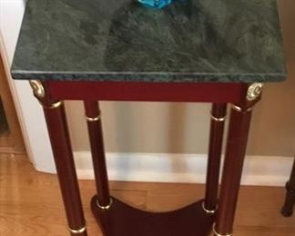 MARBLE-TOP PEDESTAL/PLANT STAND