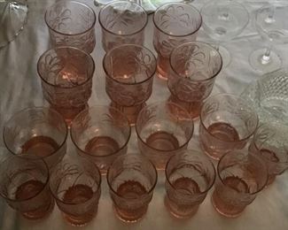 VINTAGE PINK GLASSWARE