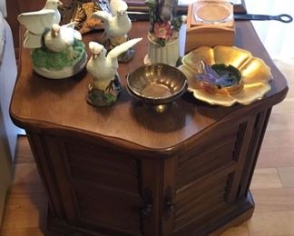 PRIMITIVE STYLE HEXAGON END TABLE, MISC.