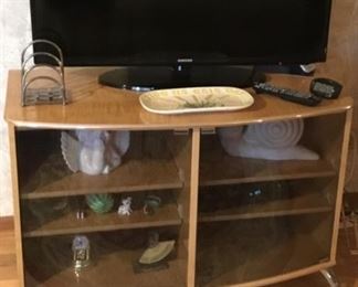 FLAT SCREEN TELEVISION (SOLD), MODERN MEDIA CABINET