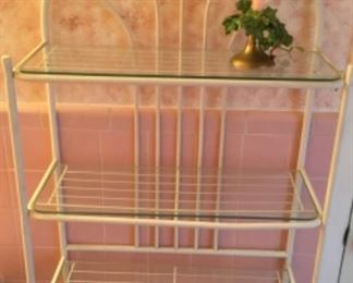 GLASS/METAL BATHROOM SHELF UNIT