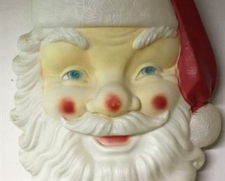VINTAGE 36” EMPIRE WALL- MOUNT LIGHT-UP SANTA FACE