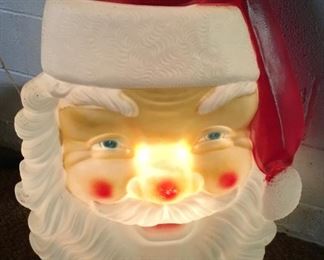 VINTAGE 36” EMPIRE WALL- MOUNT LIGHT-UP SANTA FACE