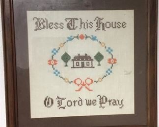 VINTAGE FRAMED CROST-STITCH
