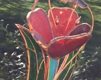 STAINED GLASS HUMMINGBIRD WINDCHIME