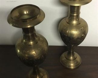 TALL BRASS VASES