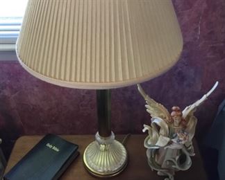 ANGEL FIGURE, CANDLESTICK LAMP