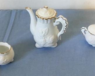 MINIATURE BISQUE TEA SET