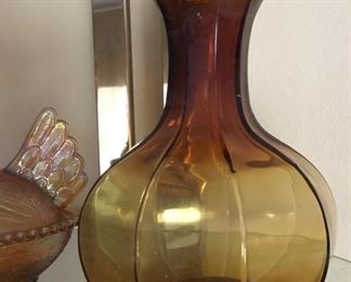 LARGE AMBER VASE
