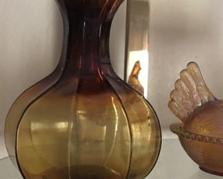 LARGE AMBER VASE
