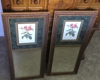 TALL MIRRORS W/FLORAL PRINT