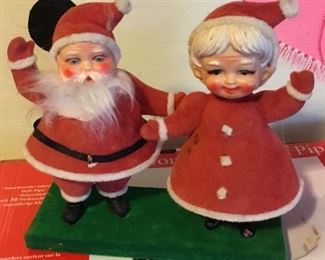 VINTAGE FELT SANTA & MRS. CLAUS