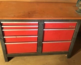CRAFTSMAN TOOL BOX/WORK BENCH (BENCH GRINDER SOLD SEPARATELY)