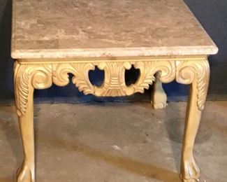 NEW (ASSEMBLED FOR THIS SALE) LARGE ASHLEY MILLINEUM MARBLE-TOP END TABLE                               (2-AVAILABLE)