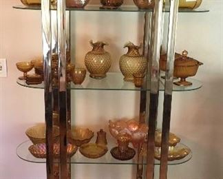 OBLONG BRASS and GLASS SHELF UNIT. EXCELLENT CONDITION!!!!!