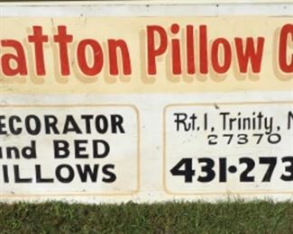 VINTAGE 2-SIDED, HAND-PAINTED BUSINESS SIGN (SIDE 1)