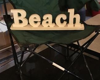 FOLDING CHAIR AND “BEACH” DECOR