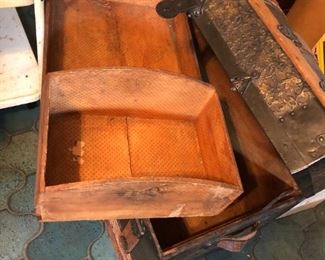 Inside of Small Antique Trunk