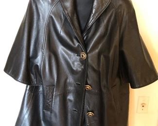 Vintage M. Lenard Short sleeve Leather coat $100