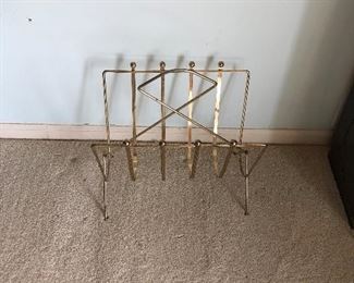 Vintage Mid-Century Gold Wire Metal Magazine Rack MCM BUY IT NOW $20