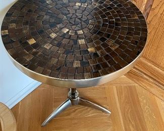 Stone or stone like top mid century Chrome/ stainless base Table BUY IT NOW $80