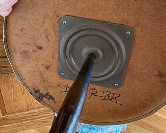 Stone or stone like top mid century Chrome/ stainless base Table BUY IT NOW $80