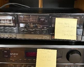 Panasonic VCR PV7451 4 head VCR BUY IT NOW $40, Technics Compact Disc Changer SL-MC4 BUY IT NOW $50, Sony Stereo Cassette Deck TC-W345 BUY IT NOW $20, Denon Stereo Receiver DRA-395 BUY IT NOW $70