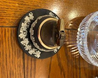 Wedgwood Jasperware Black Table Lighter Cigarette Lighter England BUY IT NOW $20