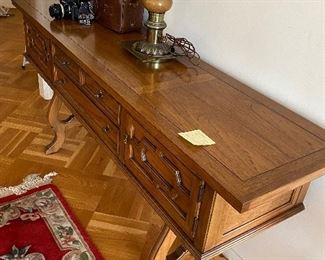 Thomasville Credenza, Sofa table 72"L x 18"D x 33'H, has 2 drawers and 2 cabinets BUY IT NOW FIRM $350
