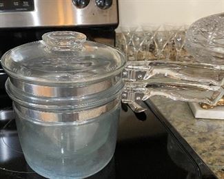 Pyrex Double Boiler BUY IT NOW AS IS NEEDS A CLEANING $25