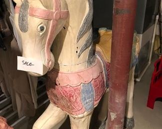 Carved wood Carousel Pony Full Sized BUY IT NOW $225