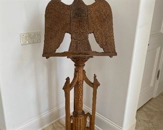 RELIGIOUS GOTHIC REVIVAL EAGLE LECTERN, C.1800"s BUY IT NOW $1800 AS IS