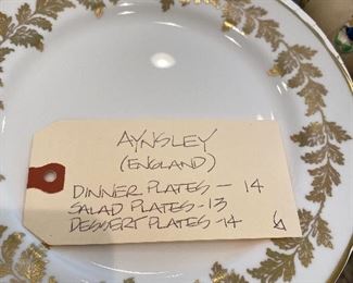 Aynsley England China 14 Dinner plates, 13 Salad Plates, 14 Dessert plates BUY IT NOW $200