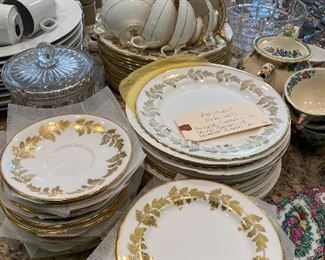 Aynsley England China 14 Dinner plates, 13 Salad Plates, 14 Dessert plates BUY IT NOW $200