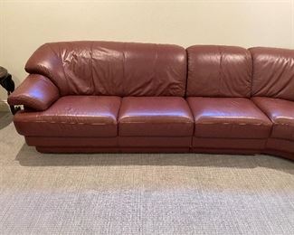 Burgundy Leather 5 piece sectional, comes in 5 pieces must be removed by Sunday at 3PM BUY IT NOW $2500