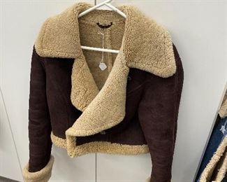 Sheepskin Shearling and suede mini jacket