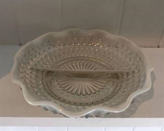 Fenton Hobnail Divided Candy Dish Location Fireplace Right Shelf