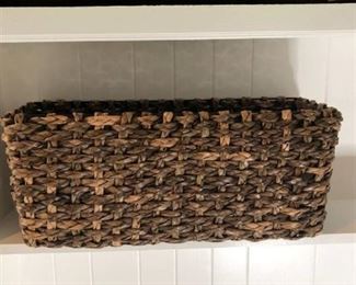Rectangle Wicker Basket Location Fireplace Right Shelf