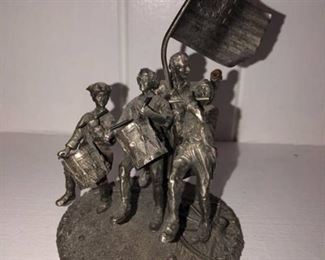 Revolutionary War Metal Figurine Location Fireplace Right Shelf