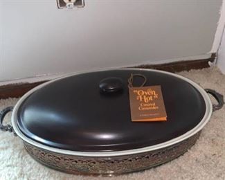 Wallace Silverplate Covered Casserole Dish With Base Fireplace Left Shelf