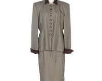 Christian Dior Skirt Suit Set in Woven Geometric Print, Vintage