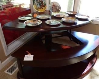 corner lift top table, collector plates