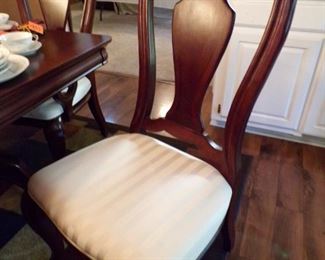 closeup of dining room chairs, we have 6 chairs