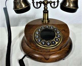 Wood Rotary Style Italian Push Button Phone